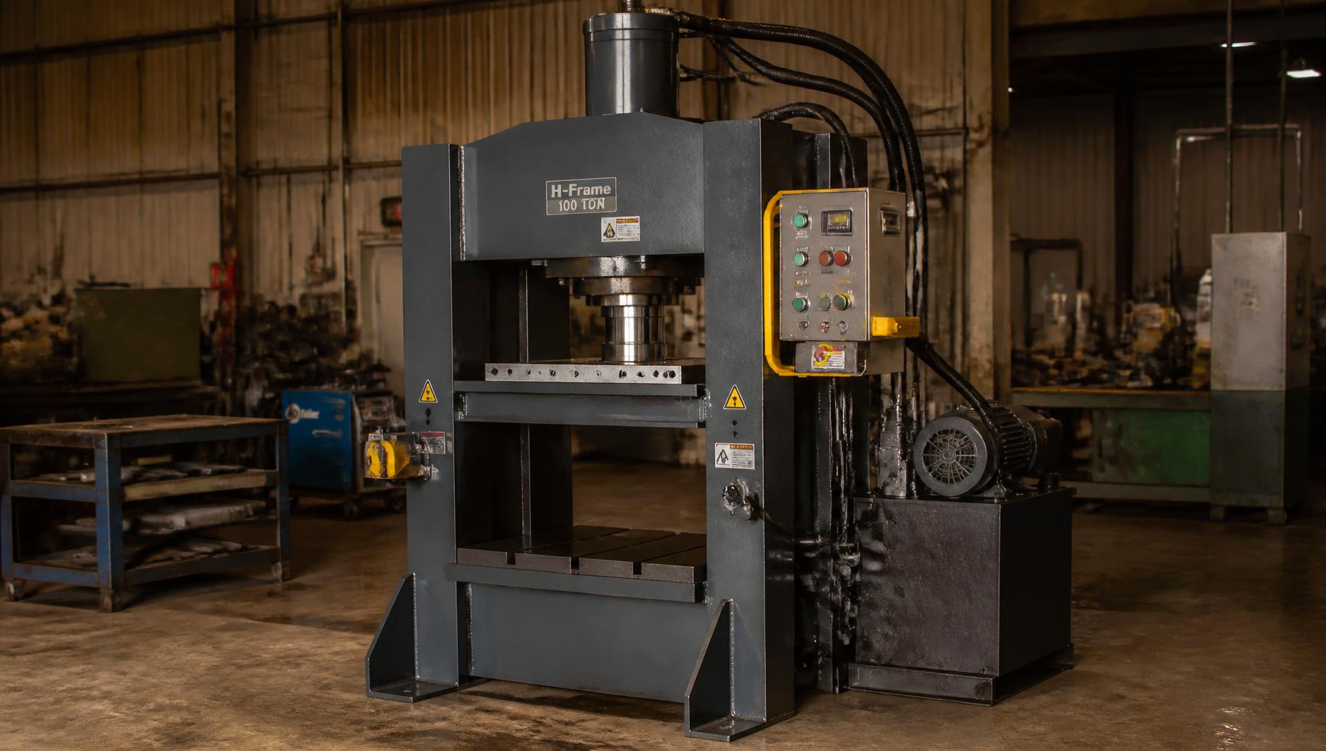 H-frame hydraulic press with power pack