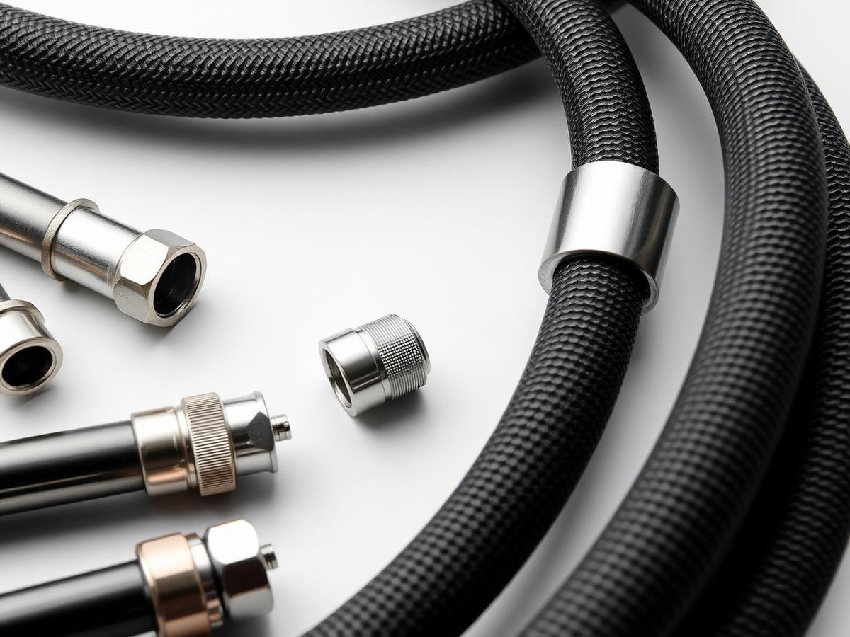 Hydraulic hoses with crimped fittings
